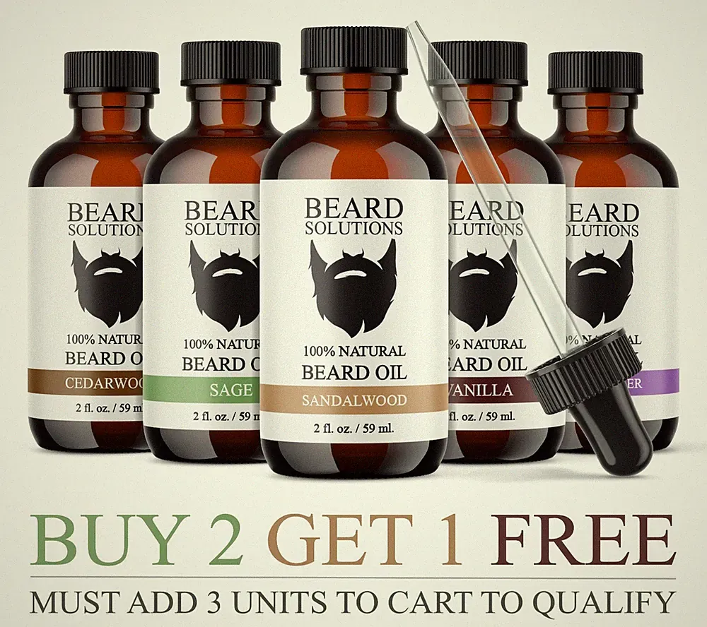 2 oz. Scented Beard Oil 100% Natural Men's Hair Growth Serum With Essential Oils