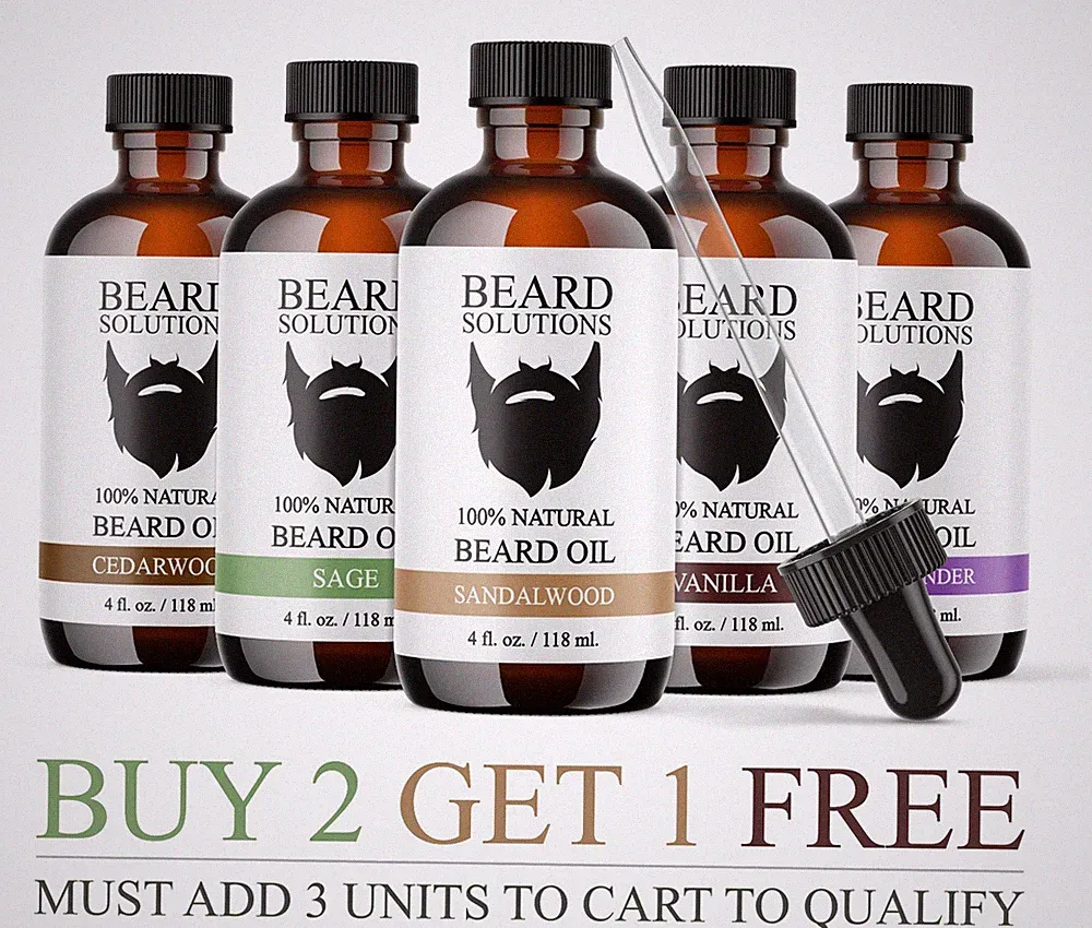 4 oz. Scented Beard Oil 100% Natural Men's Hair Growth Serum With Essential Oils